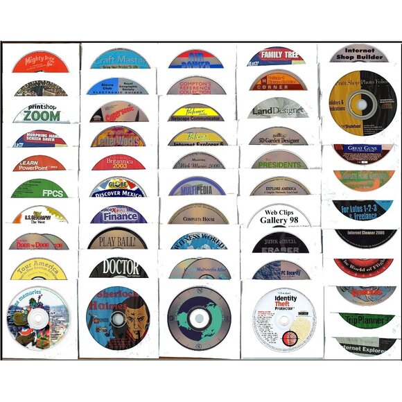 100 MISC CD-ROM LOT 2&3 - PC Software Lot CLEARANCE - NEW CD's in Sleeves - Picture 1 of 8